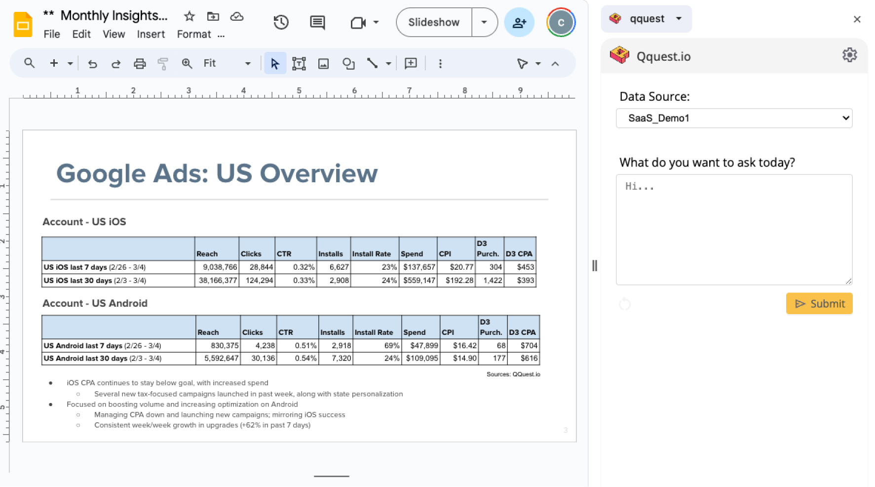 How Qquest work with Google Slides